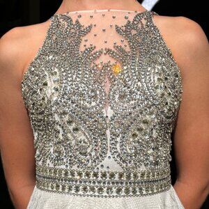jeweled cocktail dress